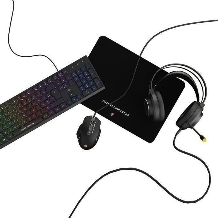 Pack gaming 4 en 1 RGB MOBILITY Aquila Clavier + Casque + + Tapis