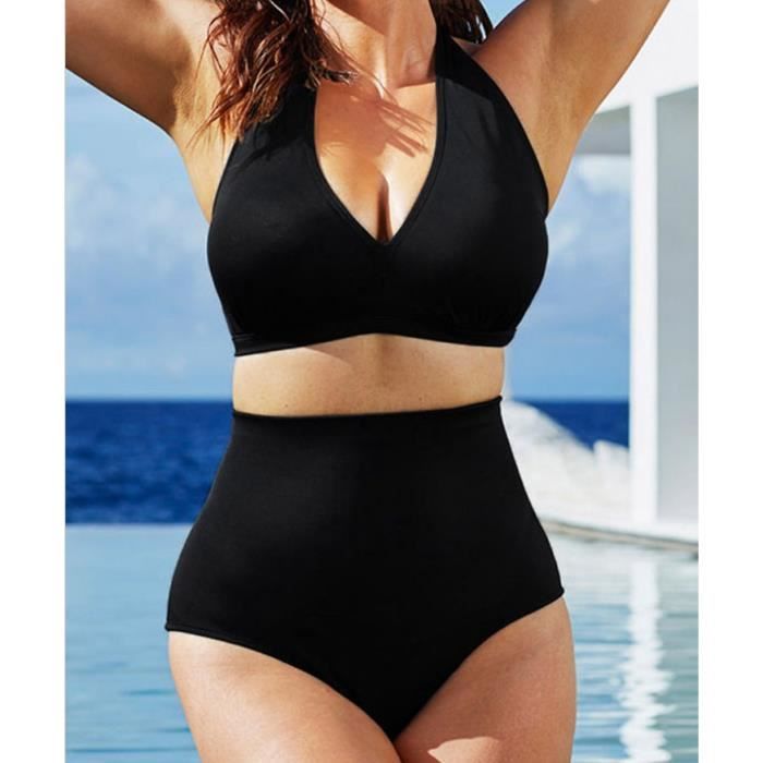 Bas de bikini taille haute noir Clearance