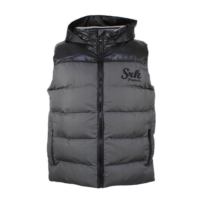 Doudoune sans manches gar on E Noir Cdiscount Pr t Porter
