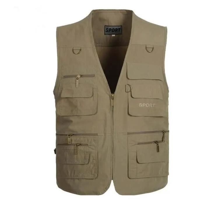 Gilet De Chasse Vintage Orvis – Homme Taille M, Beige, Pêches Multiples, Made In Korea