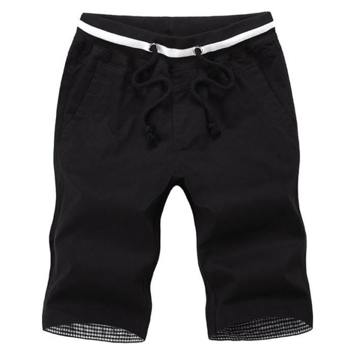 Shorts Homme Printemps-Été - Coupe Large, Tissu Ice Sense Léger - Avec Poches Zippées Et Cordon De Serrage - Couleur Unie - 11