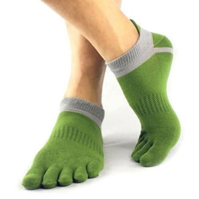 Chaussettes 5 Doigts Homme Coton Sport - Respirantes, Séparateurs Orteils, Socquettes Basses EU 40-44, Lot 5 Paires