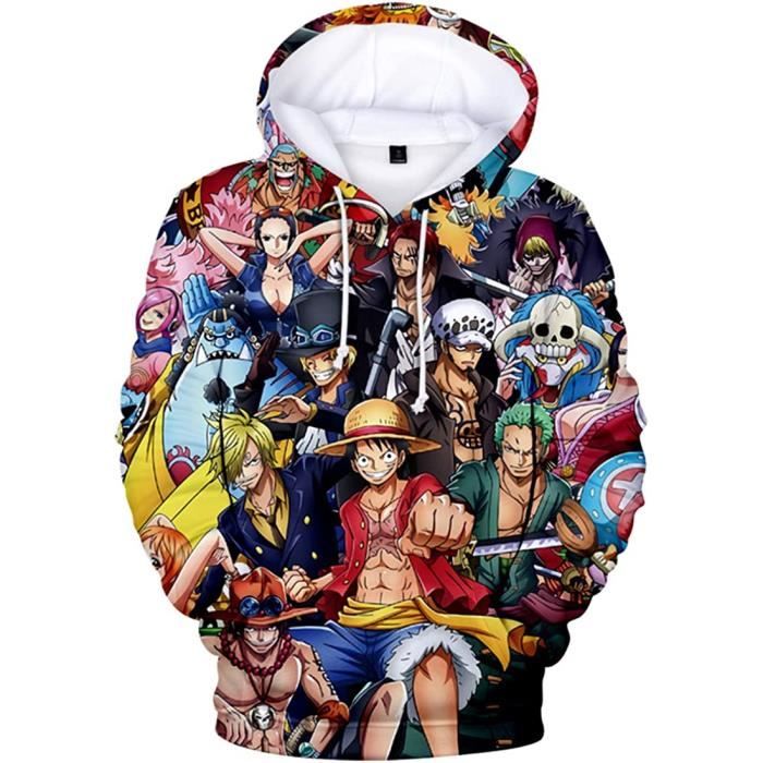 SWEATSHIRT One Piece Homme Sweat a Capuche 3D Impression Pull Casual Sweat Manche Longue Luffy Chopper Blanc bleu Cdiscount Pret a Porter