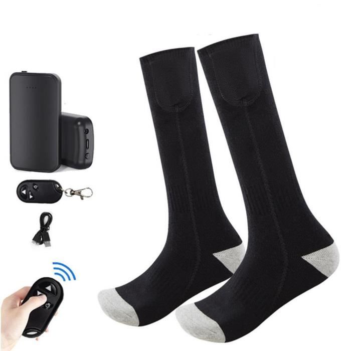 Chaussettes Chauffantes HONYAO - Rechargeable USB - Contrôle APP - Pour Randonnée, Camping - Taille M-XL