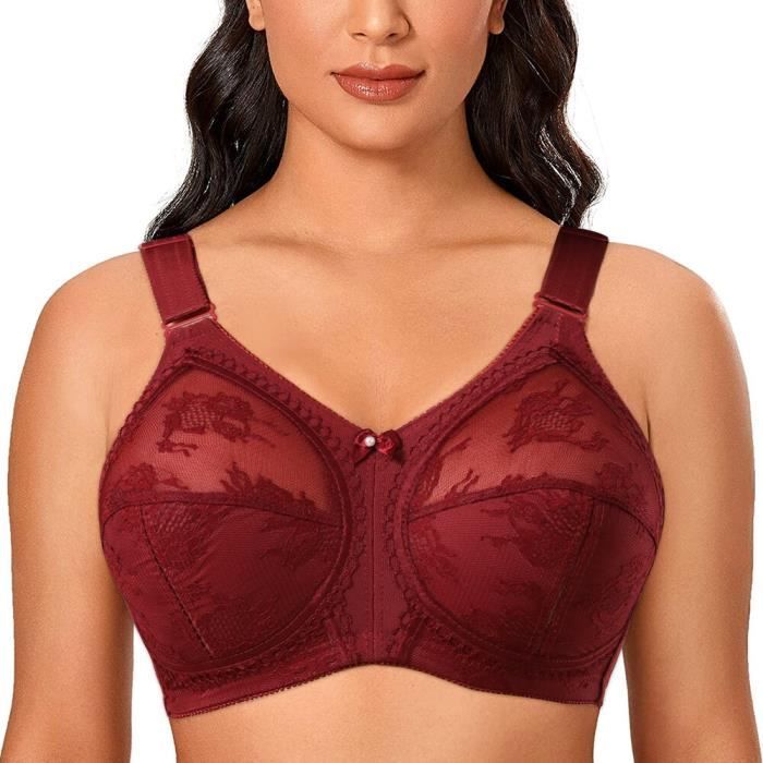 Soutien-gorge Dentelle Grande Taille Sans Doublure - Style Balcon Transparent Avec Cerceaux