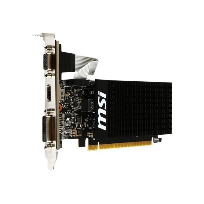 MSI GT 710 2GD3H LP - Carte graphique - GF GT 710 - 2 Go DDR3 - PCIe 2.0 x16 faible encombrement - DVI, D-Sub, HDMI