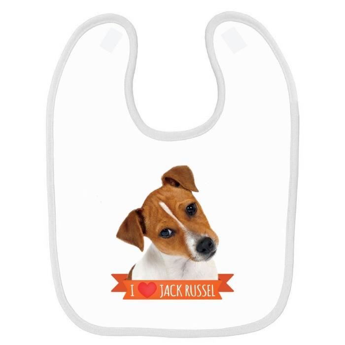 Bavoir Bebe Imprime Jack Russel Blanc Cdiscount Puericulture Eveil Bebe