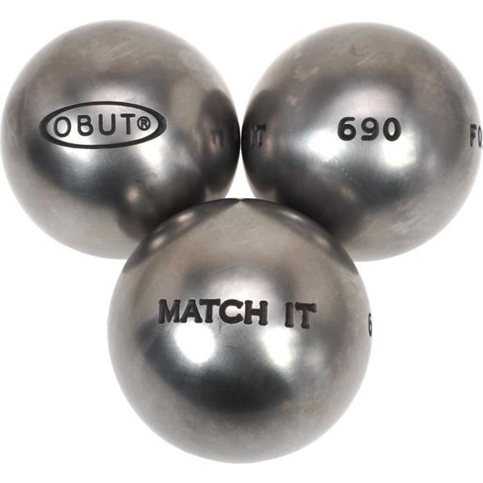 Boules de pétanque Match IT Inox 75mm - Obut - 700g - Cdiscount Sport