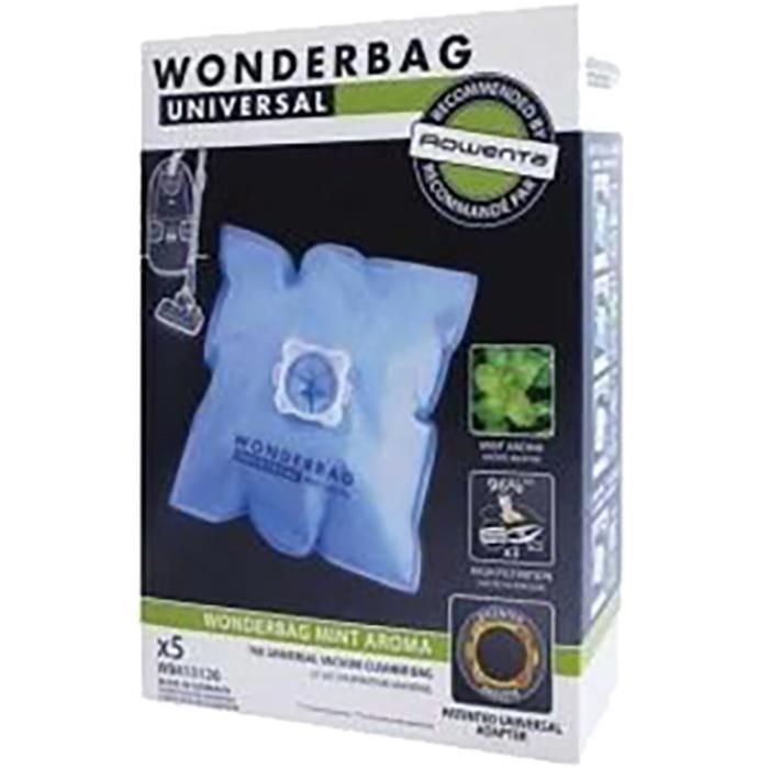 PIECES ASPIRATEUR NETTOYEUR PETIT ELECTROMENAGER WB415120 SACHET DE SACS WONDERBAG X5