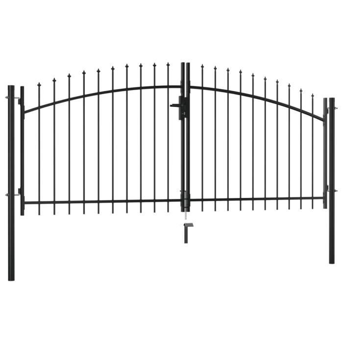 Double portail - SALALIS - SP060004 - Acier noir - 300 x 150 cm - Battant manuel