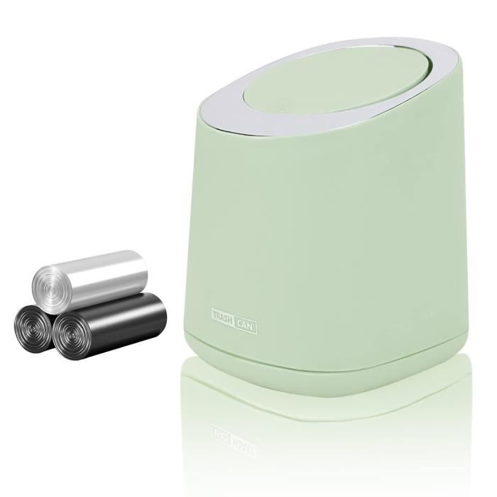 Mini Poubelle De Bureau, Poubelle De Bureau En Plastique Créative Avec Couvercle à Bouton Pour Bureau A Domicile Bureau Chambre A Coucher Cuisine Blanc 77256192