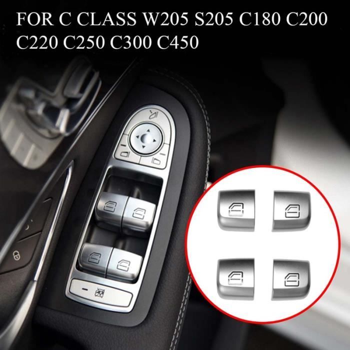 4 PièCes SéRies Bouton de Commutation de Commande de LèVe-Vitre de FenêTre de Porte pour Mercedes-Benz Classe C W205 GLC W253 - Auto