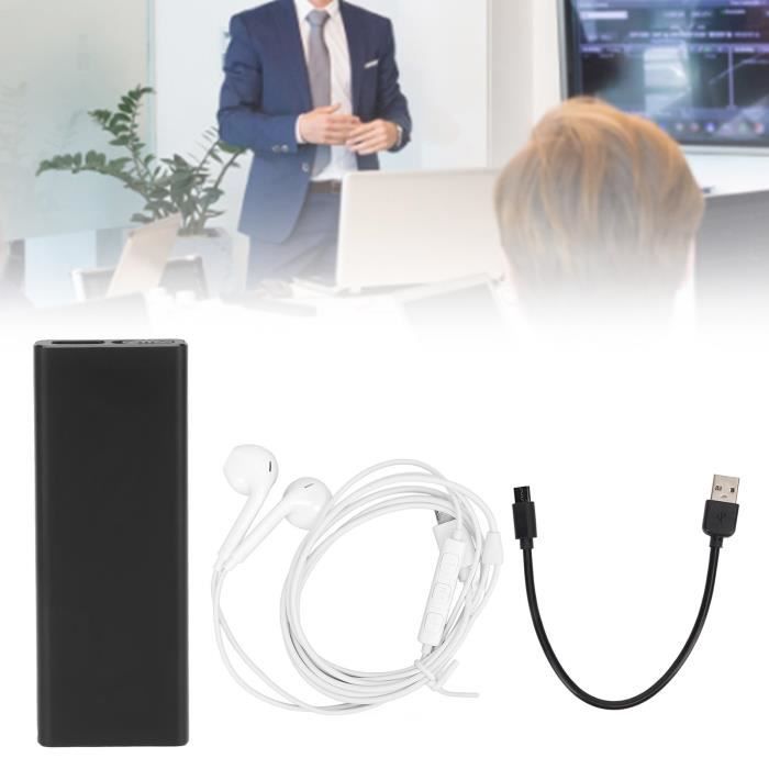 Enregistreur Vocal 72 Go Tonnlog - Activation Vocale, USB-C - Pour Réunions, Cours, Interviews