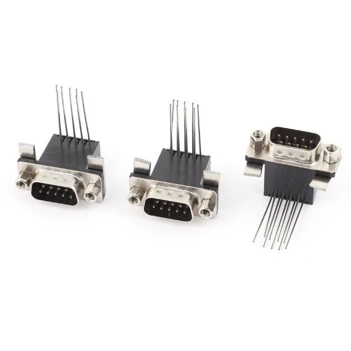 3pcs Db9 Male 9 Broches D Sub A Angle Droit Montage Sur Carte Adaptateur Connecteur Dip Achat Vente Connecteur Industriel 3pcs Db9 Male 9 Broches D Sub Cdiscount