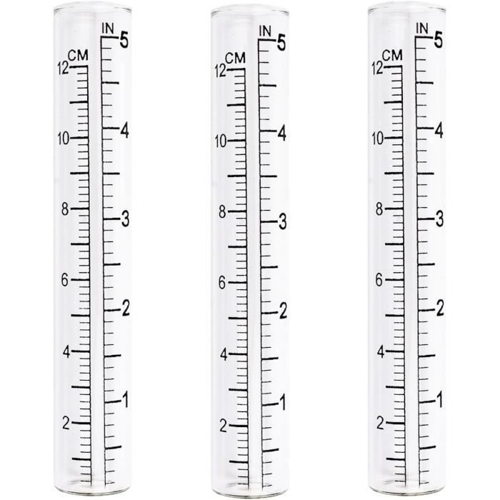 WANDIC Lot de 3 manomètres de Pluie en Verre pour Jardin ou Ferme Transparent77 Cdiscount Jardin
