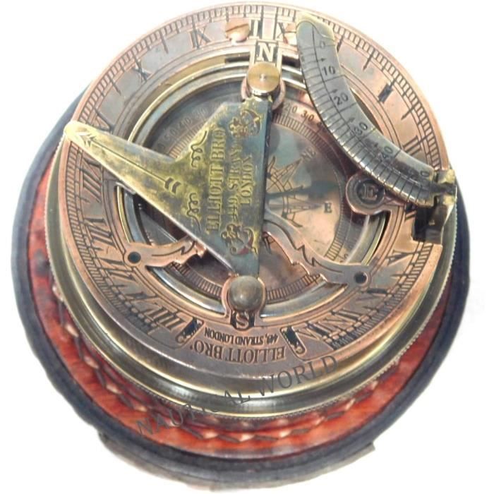 BOUSSOLE ALIDER AVEC télescope instrument nautique décor ancien laiton