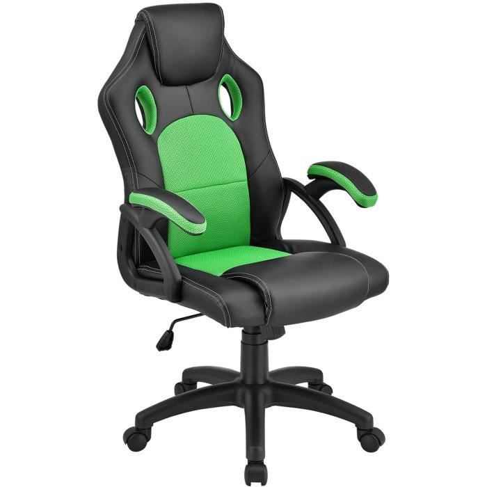 Fauteuil De Bureau Gaming Racing TRESKO – Siège Sport Rembourré Bleu, Accoudoirs, 120kg Max