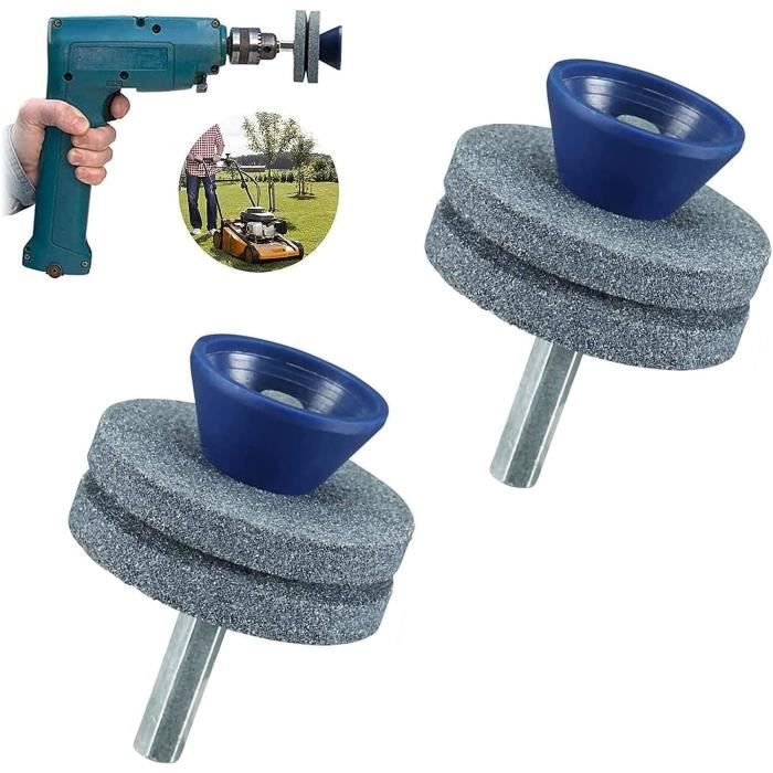 Yeemeen 3 Affûteurs Lames Tondeuse à Gazon - Compatible Perceuse Électrique - Meule Affûtage Outils Jardin