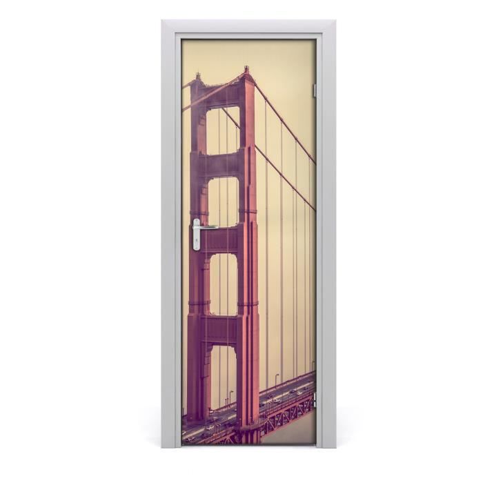 Autocollant De Porte Décoratif Tulup 75x205 Cm Motif Fleurs Bleu - Neuf, Style Moderne | Décoration Murale Adhésive