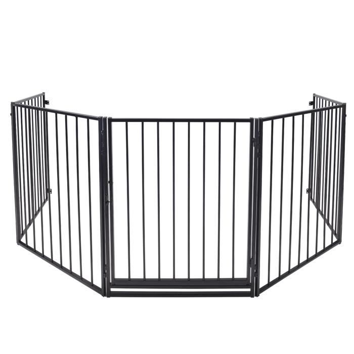 Comparer les prix de Barrière de Cheminée en Acier UISEBRT - 305 x 76 cm - Protection pour Bébé Animaux - Noir