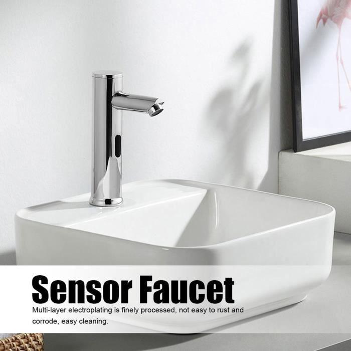 3x Mitigeur à capteur infrarouge or, Robinet de lavabo à capteur automatique alimenté par