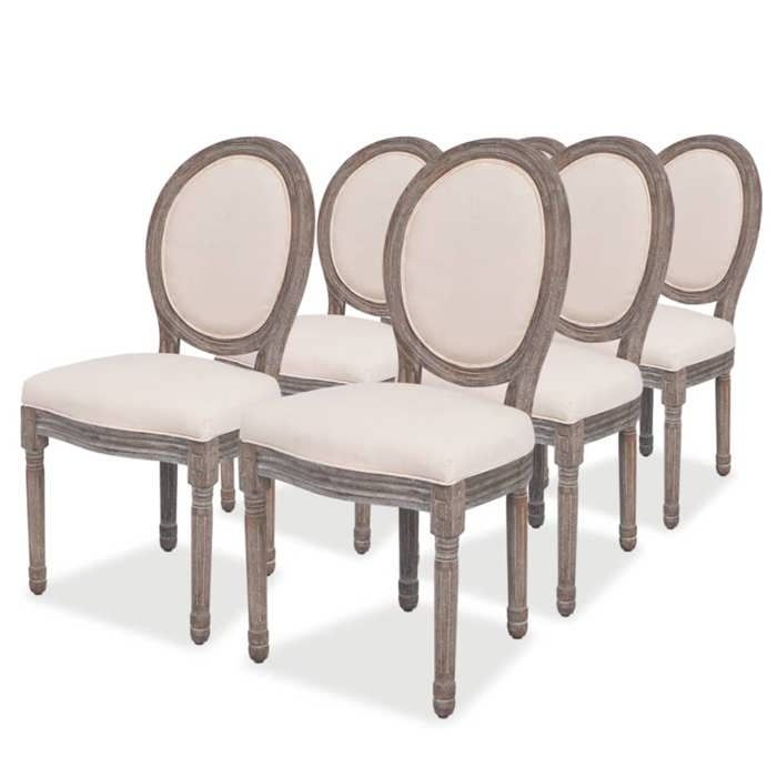 vidaXL 6x Chaise de Salle à Manger Lin Chaises de Cuisine Chaises à Manger 274620