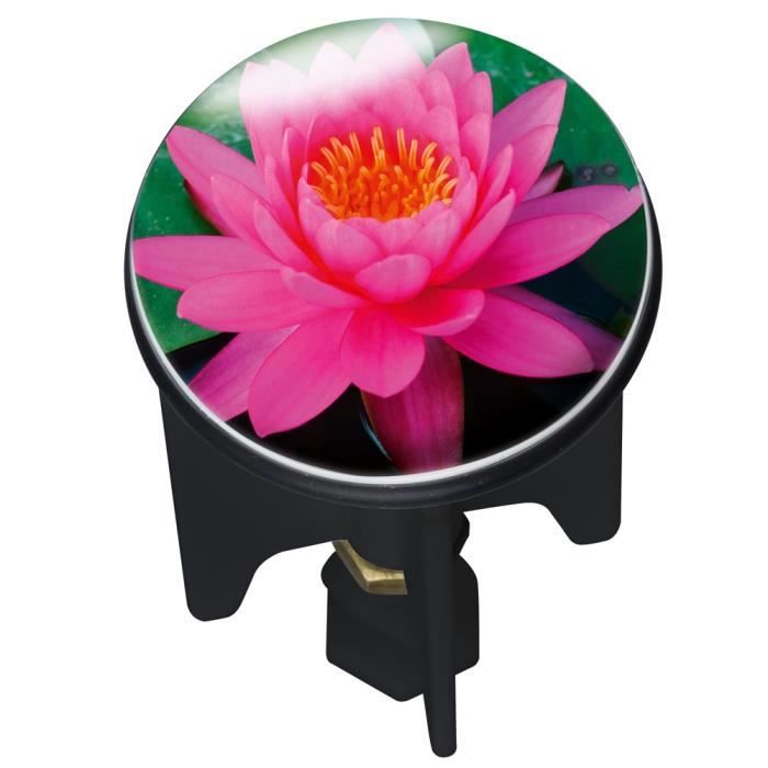 WENKO Bouchon d'évier Pluggy®, Bonde de lavabo, Lis Rose, Laiton, Ø 3,9x6,5 cm, multicolore