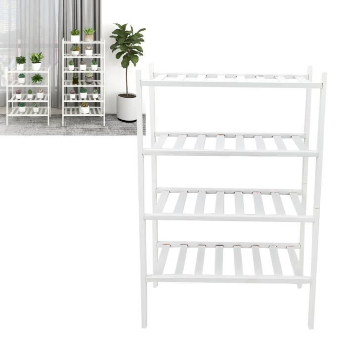 Armoire à Chaussures En Bambou 4 étagères Avec 3 Portes Et 1 Tiroir - Dimensions 96x33x90cm - Pour Couloir, Entrée, Chambre