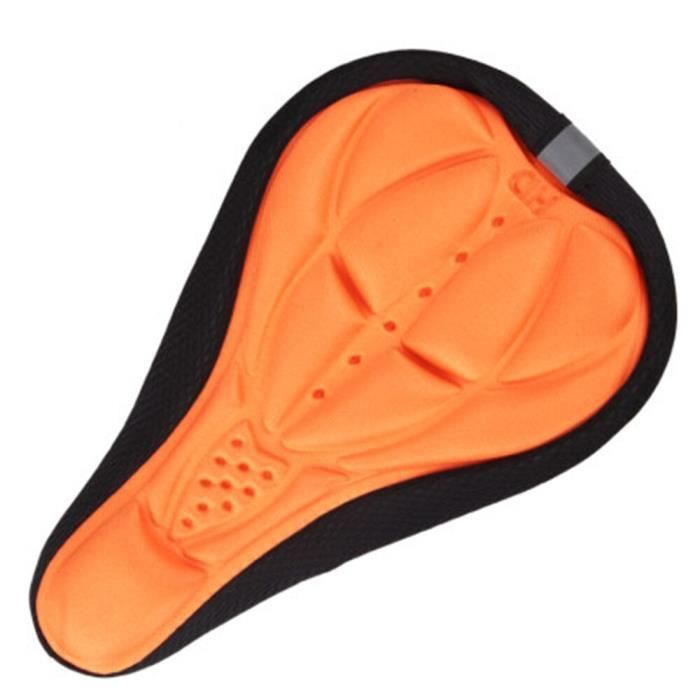 Selle De Vélo Confortable Creuse - Noir Et Orange - Confortable Et Respirante Pour VTT, Ville Et Route
