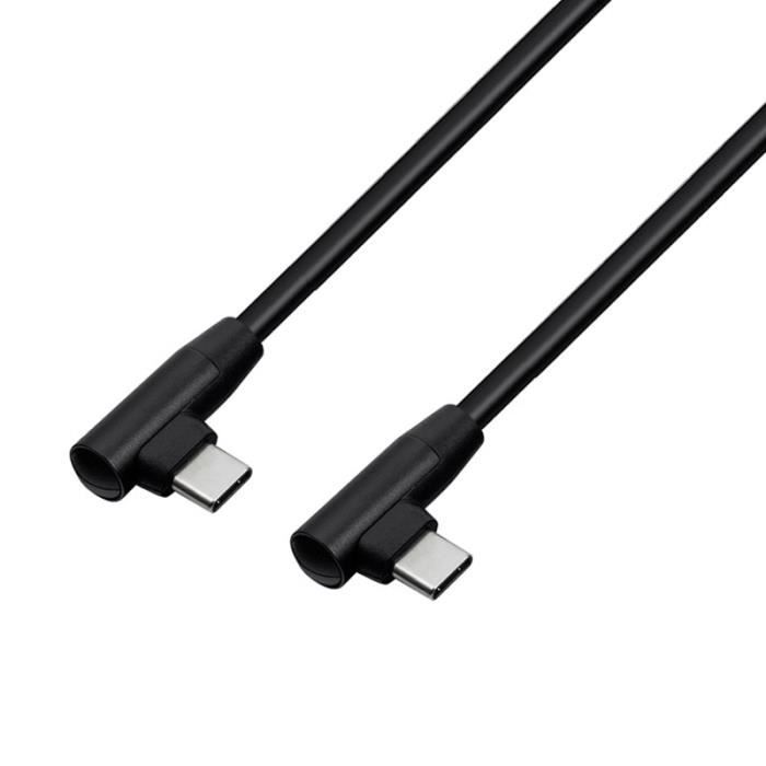 Câble USB-C Double Coude 100W – A9, Charge Et Data, Type C Vers C