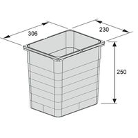 Ninka Eins2vier Poubelle 6 Litres - Bac De Tri Sélectif Gris Foncé, Hauteur 275 Mm, Ultra-Pratique Pour Cuisine Et Rangement