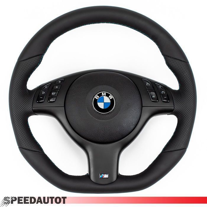 Couverture Volant Voiture Tressée Cuir Artificiel Noir Pour BMW E46 E39 X5 E53 Z3 E36