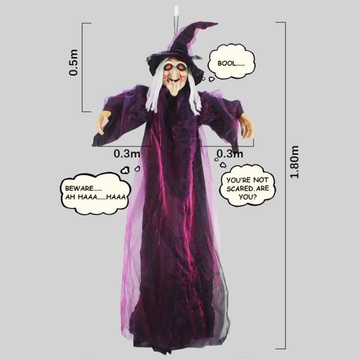 Sorcière qui s'écrase dans la décoration d'arbre d'Halloween, sorcière Sorcière qui s'écrase dans la décoration d'arbre d'Halloween, sorcière