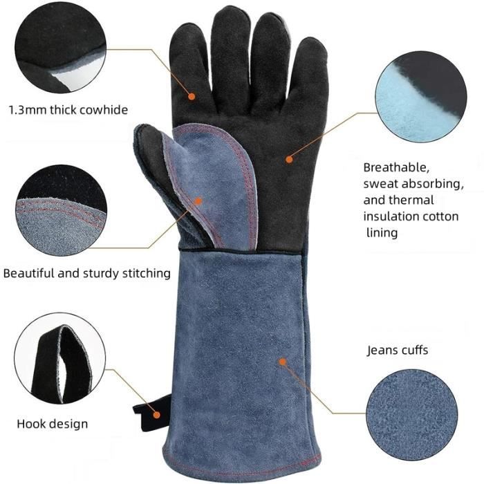 WZQH 40 CM - 16 Pouces, Gants Anti Chaleur de Barbecue en WZQH 40 CM - 16 Pouces, Gants Anti Chaleur de Barbecue en