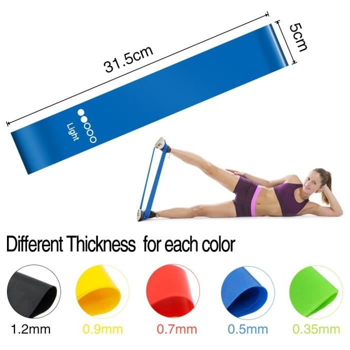 GORILLA SPORTS® Bandes de Résistance - Single ou Lot, Antidérapante, 10 Niveaux de Force, en Latex Naturel - Bande Élastique Fitness, Musculation, pour Exercice, Gym, Pilates, Entraînement et Sport