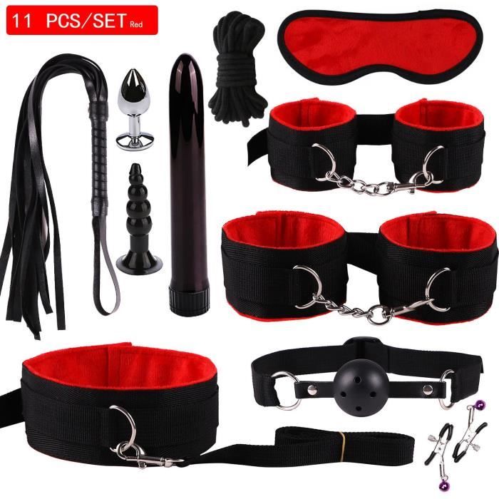 Kit de bondage BDSM pour adulte - Jouets sexuels de retenue avec poignets  pour femmes - Harnais de corps punk - Ceinture - Lingerie liée - Jouet