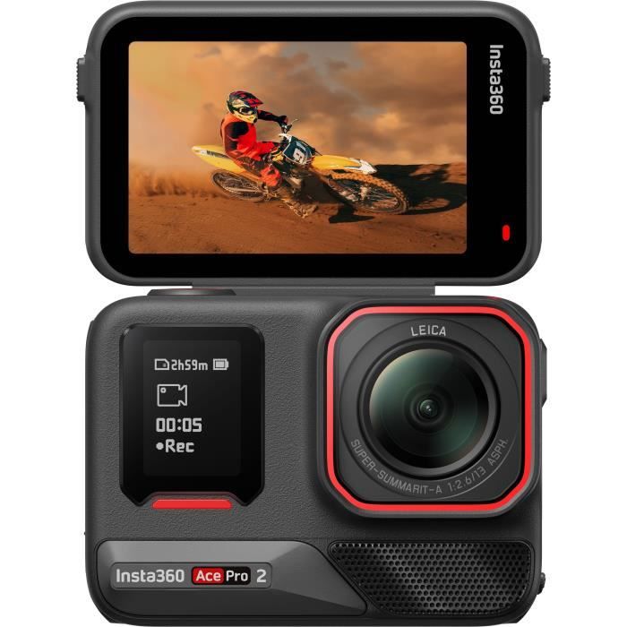 INSTA360 Ace Pro 2 | Cámara De Acción 8K Con Leica | Doble Chip IA + 2 Baterías | Garantía 2 Años | Color Negro