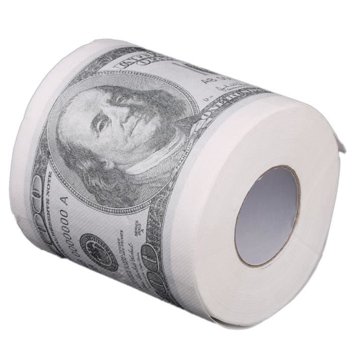 Un Rouleau De Papier Toilette Blanc Et Une Pile De Billets De 100 Dollars  Fond Bleu Copie Espace Banque D'Images et Photos Libres De Droits. Image  151981872