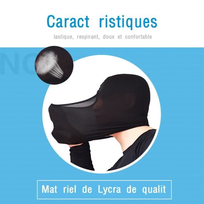 Cagoule Sport Complète - Protection UV, Poussière - Pour Moto, Vélo - Léger Et Respirant - Noir