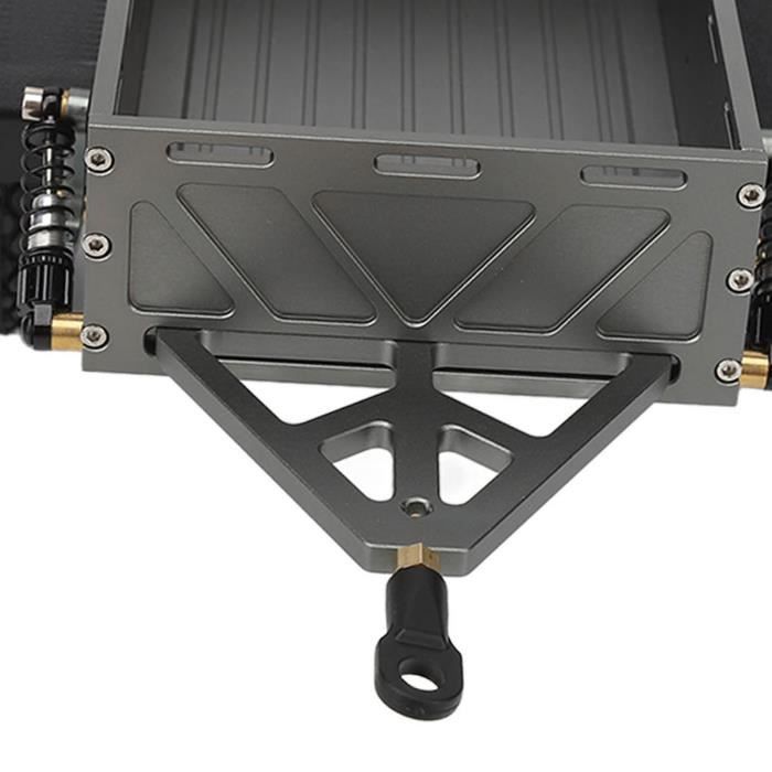 Remorque RC En Métal – Plateau 46x29 Cm, 4 Pneus, Pour Voiture 1/10, Basculante