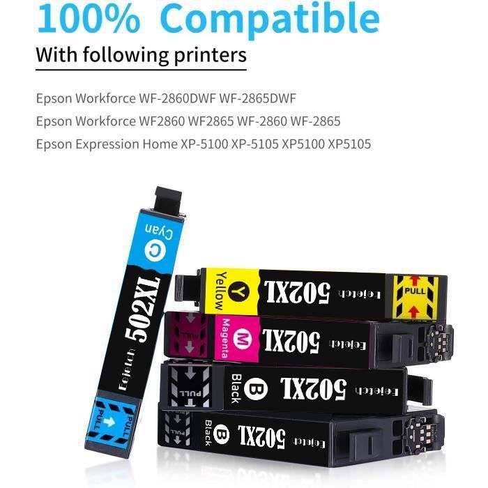 Epson 502 XL Noir - Couleurs - Cartouches d'encre compatible - pack de 4  (1x17ml + 3x14ml) pas cher