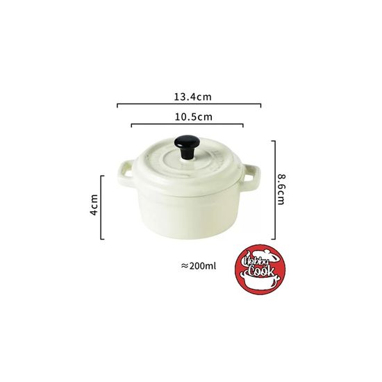 MALACASA Mini Cocottes avec Couvercles en Porcelaine, Petits Ramequins