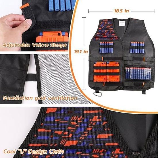 Gilet Tactique Enfant avec Chargeurs Rapides, Fléchettes et Équipement