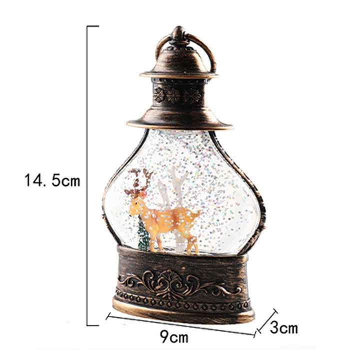 Boule à Neige Lumineuse De Noël - Lanterne à Paillettes Avec Piles, 9 X 12,7 Cm, PC+ABS, Décoration Fêtes - 9