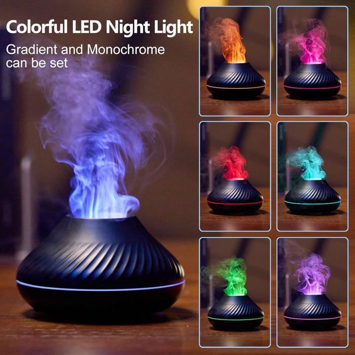 Diffuseur D'Huiles Essentielles Avec Lumière D'Ambiance 7 Couleurs – Humidificateur USB Pour Maison, Bureau, Spa - 8