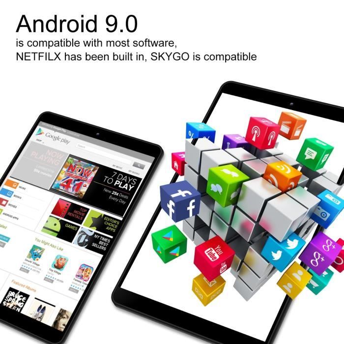 4G LTE Tablette Tactile 10.1" - Android 9.02