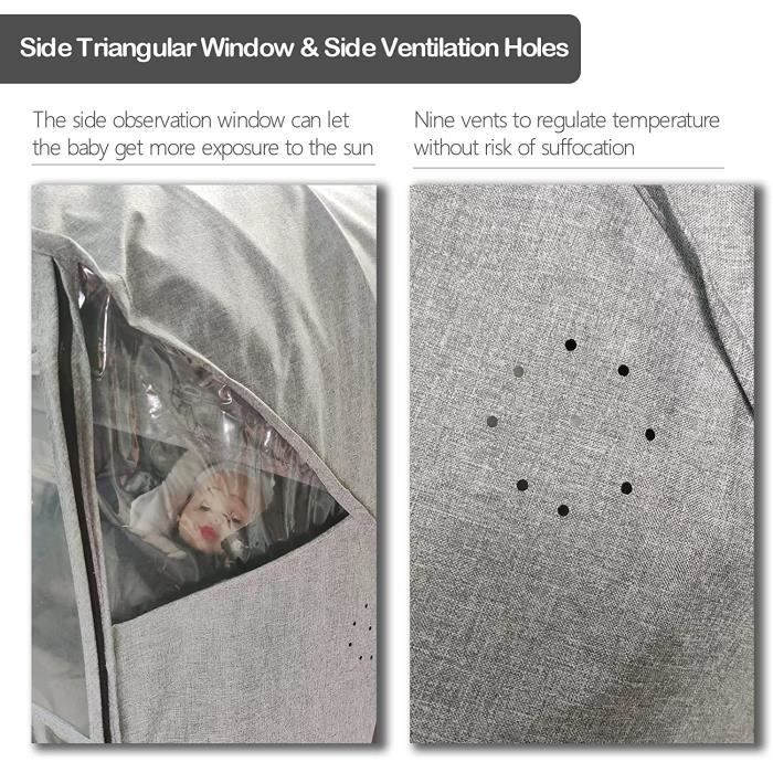 Housse De Pluie Transparente Pour Poussette - Universelle, PVC, Fenêtre Zippée, Taille M/L