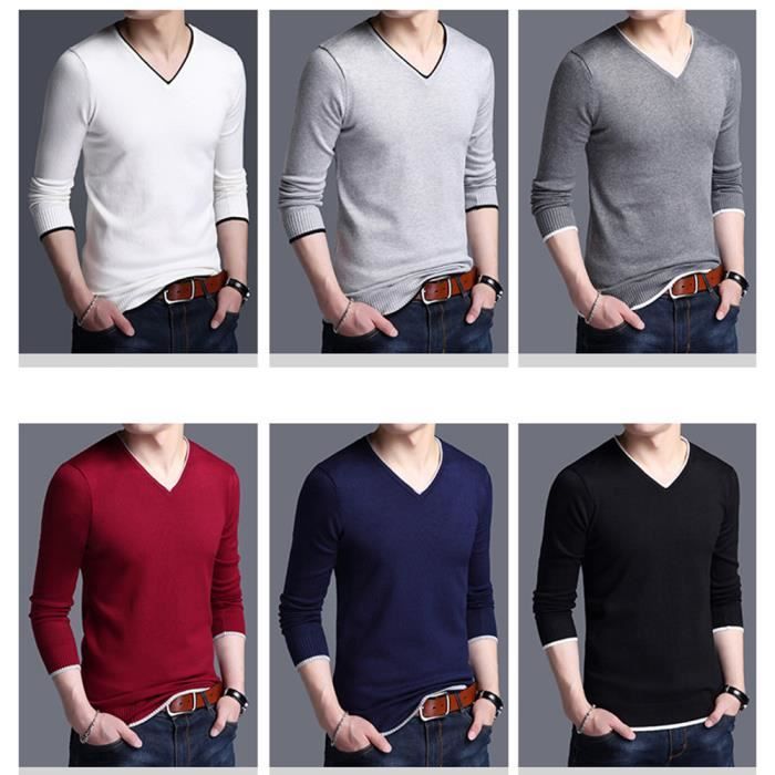 Pull col v homme pas cher online