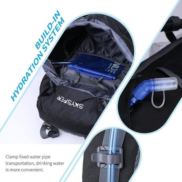 SKYSPER Sac Dos de Randonn e 50L 45 5 en Nylon avec Housse