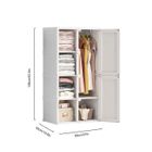 COSTWAY Armoire Penderie Portable 8 Cubes - 69 X 50 X 136 Cm Blanc - Cadre Pliable Facile à Installer